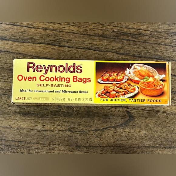 Reynolds Other - VTG Reynolds Oven Cooking Bags Self Basting Large Box of 5 14" x 20" NOS 1980